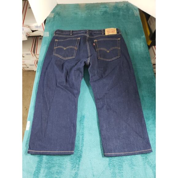 Levis 505 Jeans Size 38x21 Mens Blue Pants Red Tab Denim Relaxed Straight Hemmed - Picture 11 of 14